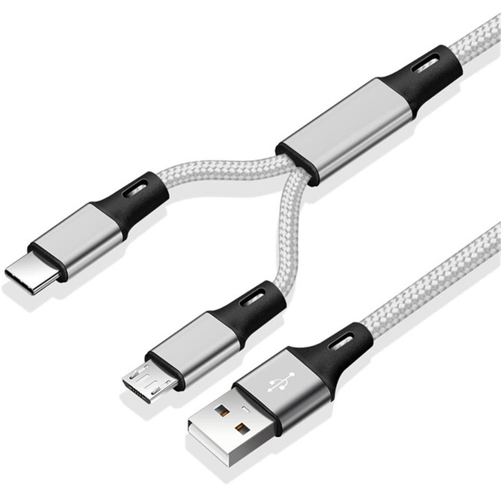 Провод для зарядки Micro USB, нейлоновый шнур для зарядки телефона, кабель для зарядки, Y-образный разветвитель, кабель для быстрой зарядки золотой